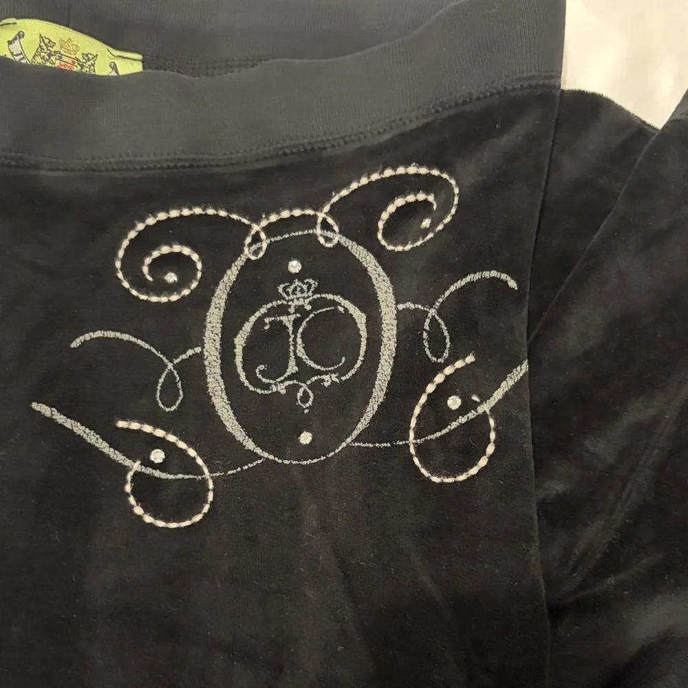 Vintage Juicy Couture Black Track Pants with Silver Embellishments - Picture 2 of 4